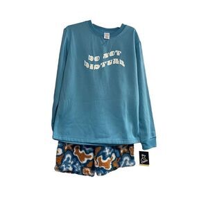 ART CLASS Unisex 2 PieceTie Dyed Sweatshirt & Shorts Pajama Set Size XL Blue New